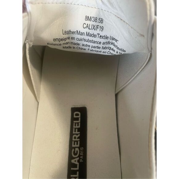 Karl Lagerfeld Paris Graphic Slip on Sneakers White Size 8 M - Picture 7 of 12